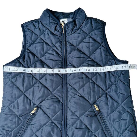 Crown & Ivy Puffer Vest Quilted Black Size M Medium - Picture 6 of 8